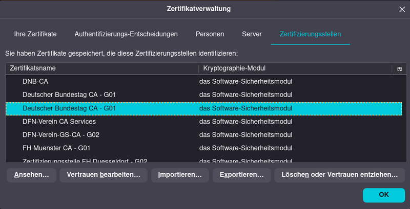 Zertifizierungsstellen